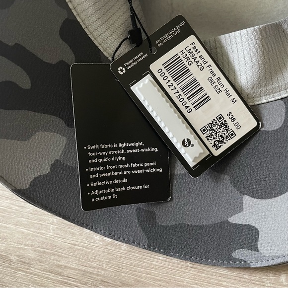 Lululemon Fast and Free Run Hat in Heritage 365 Camo Rhino Grey Multi - Picture 8 of 8